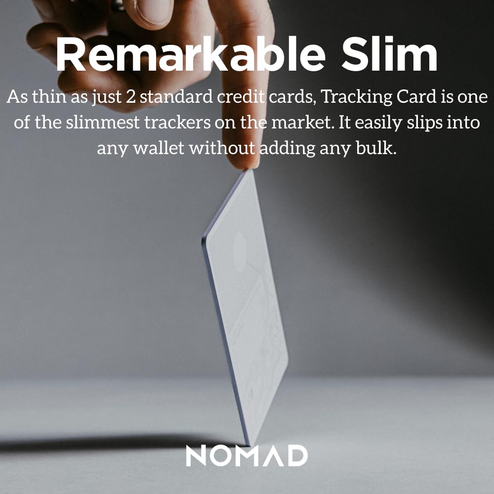 Nomad Tracking Card White, Slim Card Tracker with IPX7 Waterproof